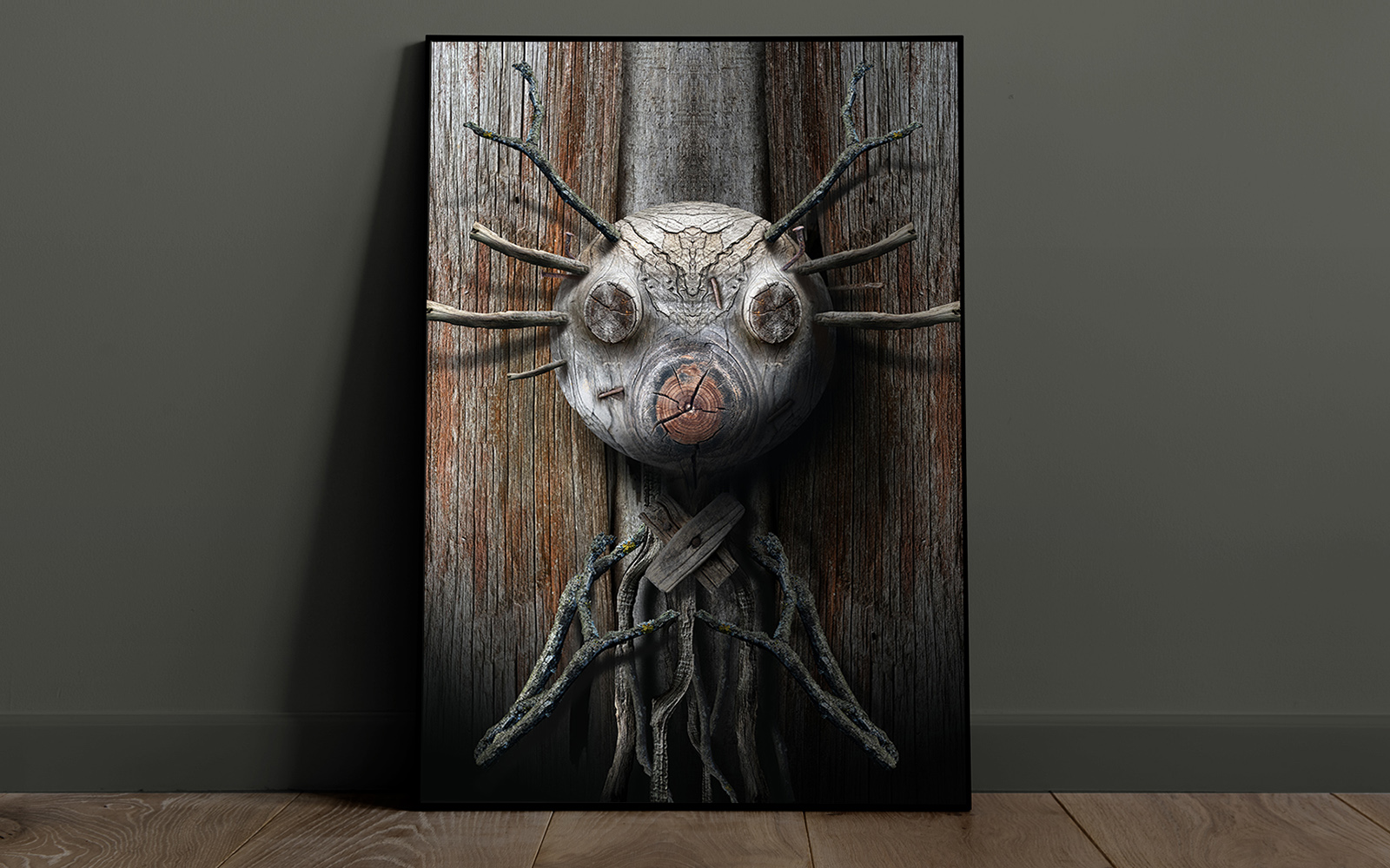 Creepy Cute Wooden Monster_wall art