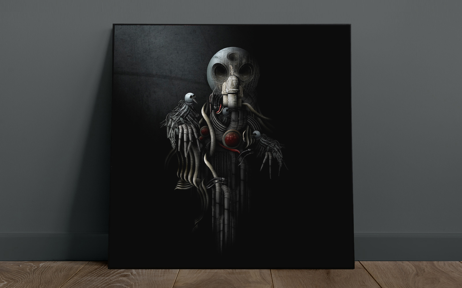 Creepy Dark Mechanical Scarecrow_wall art