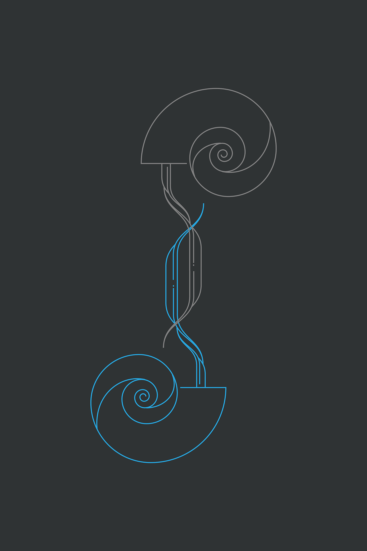 POSTER – Dark Alien Snails Intercourse – Minimalist Vector Art –