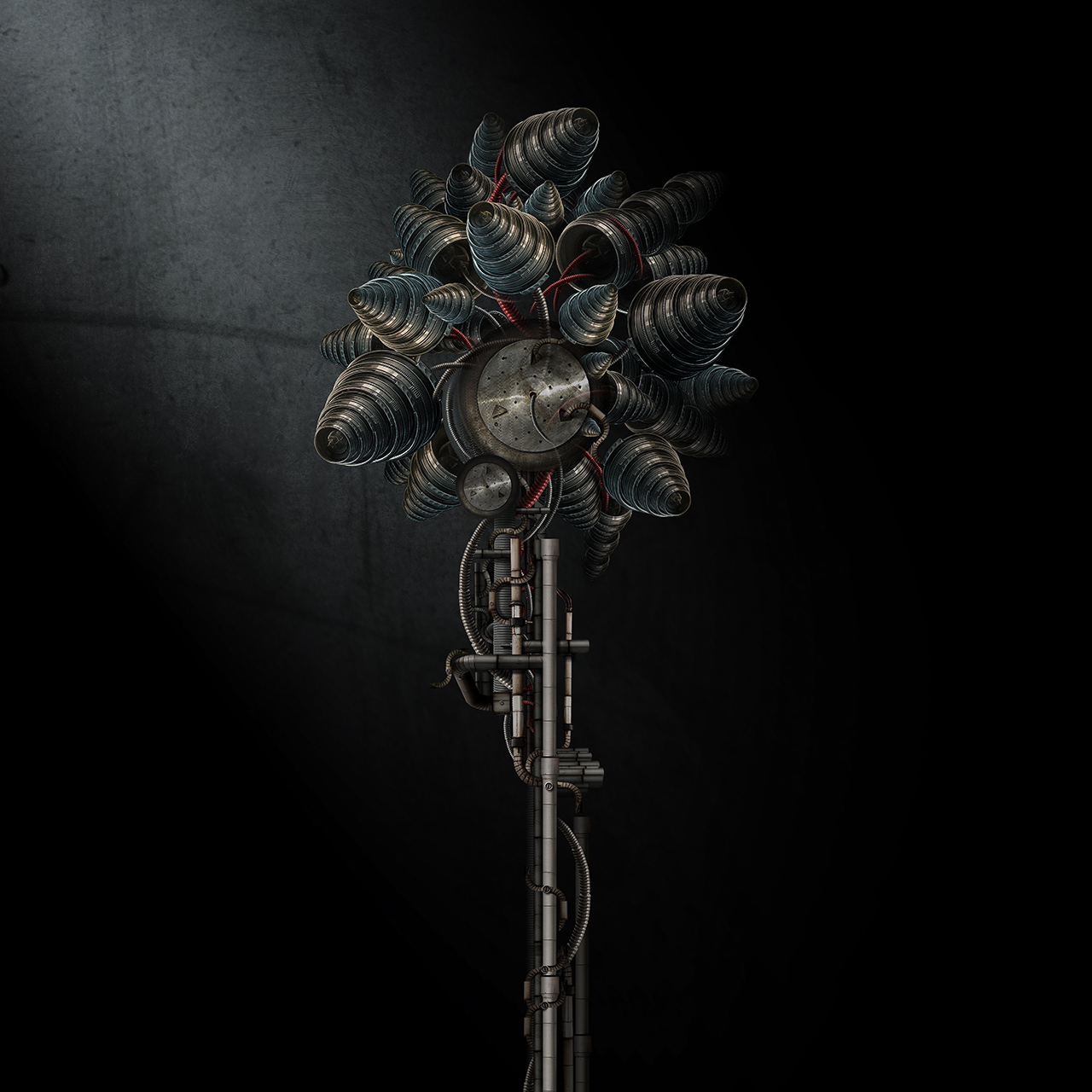 Dark Opto-Mechanical Flower – 1280px