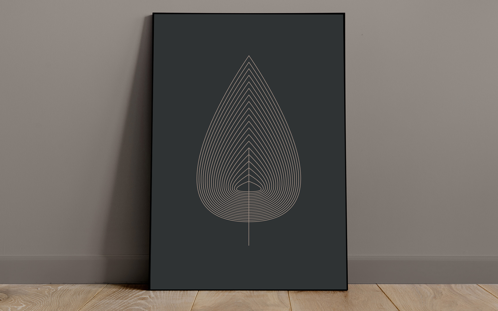 Dark Tri-Oval Leaf_wall art