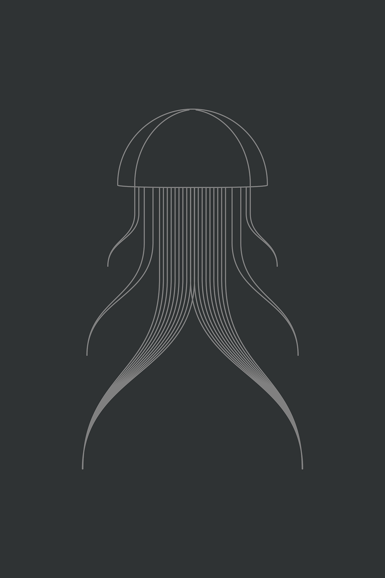 POSTER – Dark Alien Jellyfish – Minimalist Vector Art – 24×36