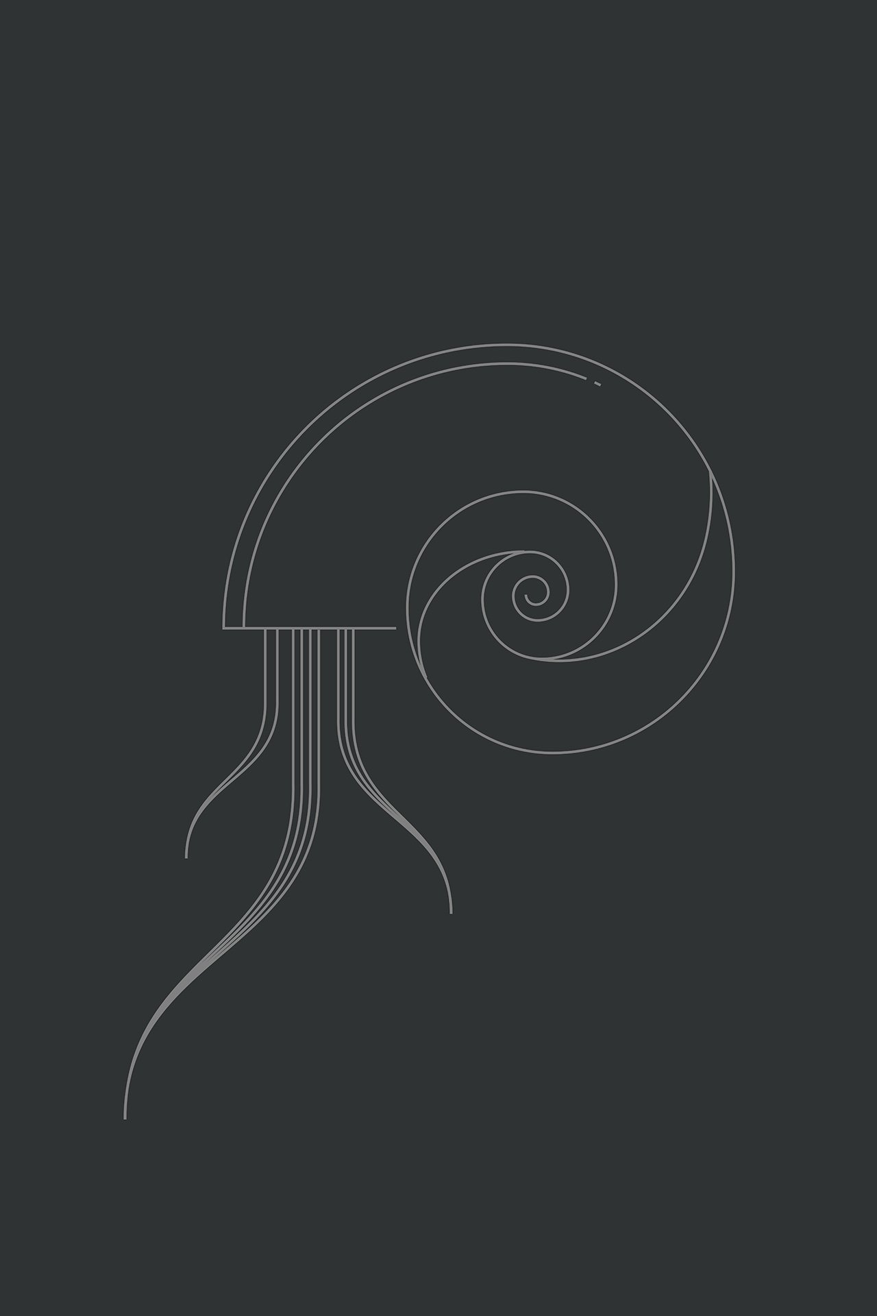 POSTER – Dark Alien Sea Snail – Minimalist Vector Art – 24×36